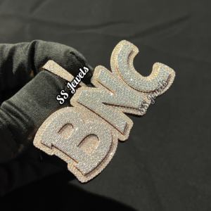 VVS Lab Grown Diamond 925 Silver Bustdown Pendentif en forme de lettre glacé avec nom personnalisé CVD Diamonds Breloque en forme de lettre Hip Hop pour cadeau - Product Image 6