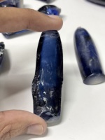 Saphir bleu de culture, bleu royal, pierres brutes précieuses, boules brutes certifiées, fusion synthétique par flamme pour la taille de pierres précieuses, lapidaire créé