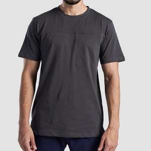 <b>Men's</b> High Quality 100% Cotton T-<b>Shirt</b> <b>with</b> Custom Front <b>Pocket</b> Worested Fabric Letter Pattern Logo Included - Product Image 1