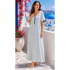 Chemise de nuit en TENCEL bambou ultra-douce et soyeuse, longue, respirante et écologique. Notre offre ODM la plus confortable, fabriquée en Spandex - Product Image 1