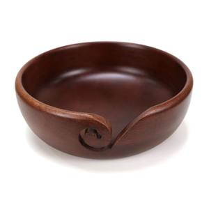 Cuenco grande de hilo de madera hecho a mano de 8 pulgadas, soporte dispensador de almacenamiento multifuncional para tejer bolas de ganchillo, pasteles, costura - Product Image 1