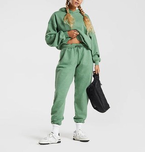 Nuevo estilo, logotipo personalizado, Sudadera con capucha de lana de manga larga de invierno de longitud regular sólida informal para mujer, pantalones apilados para correr - Product Image 4