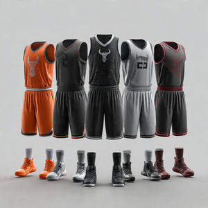 Uniforme de Baloncesto 100% Poliéster Unisex, Camiseta de Baloncesto sin Mangas con Cuello en V, Pantalones Cortos de Fútbol para Hombre - Product Image 3