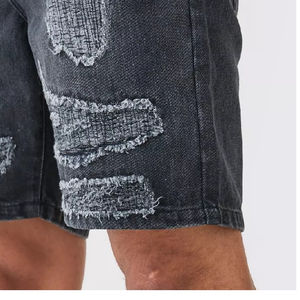 Vêtements de rue mode été Jean Denim coupe ample confortable sensation Short en jean avec logo personnalisé brodé Short respirant - Product Image 4