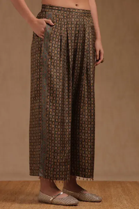 Atractivo marrón verde naranja impreso Palazzo mujeres Kurta suelta ajuste indio y paquistaní ropa mujer traje a precio asequible - Product Image 6