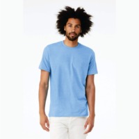 Kaos Carolina Blue Unisex Lengan Pendek Bahan Woven Solid-100% Katun 4.2 Oz.