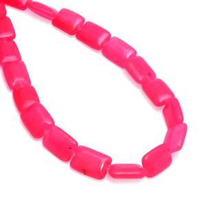 Perles rectangulaires en onyx rose néon naturel de 5 mm, brin de pierres précieuses de 15 pouces pour la fabrication de bijoux, vente en gros de mode - Product Image 3
