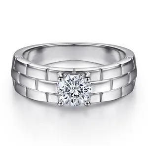 925 bijoux en argent Sterling bon Design meilleure vente plaqué rhodium Cz Couple fiançailles mariage bagues en diamant