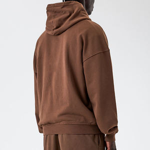 Personalizado de alta calidad de algodón grueso pesado francés Terry polar pulóver Sudadera con capucha gota hombro Sudadera con capucha de gran tamaño para el invierno - Product Image 3