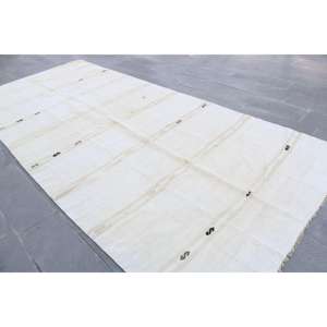 พรมวินเทจขนาด 6.2x14.6 ฟุต พรมตุรกีขนาดใหญ่ พรมขนสัตว์ลายจุดสีขาวเขียว - Product Image 3