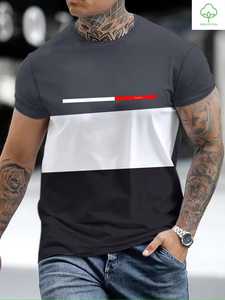 Camiseta Moderna para Hombre, 100% Algodón, Estilo Urbano, Cuello Redondo, Uso Diario, Cómoda, Sublimada - Product Image 4