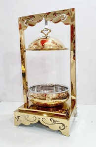 Casseroles en cuivre poli miroir avec poignée en laiton acier avec couvercle chauffe-plats Hotpot Casserole de service - Product Image 5