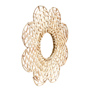 Espejo de pared de jacinto de agua tejido a mano para decoración del hogar Vintage de alta calidad en forma de flor estilo ecológico para mayoristas - Product Image 4