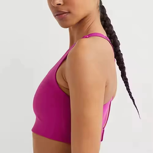 Nuevo Sujetador Deportivo Rosa para Mujer, Sujetador Deportivo con Espalda Cruzada Rosa Brillante, Hecho en Pakistán, Conjunto de Ropa Deportiva sin Costuras para Yoga - Product Image 3
