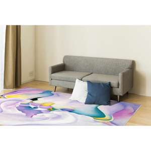 Alfombra de Arte Abstracto, Alfombra Estampada con Luz de Iris, Diseño de Georgia O'Keeffe, Alfombra Delgada No Tejida - Product Image 3