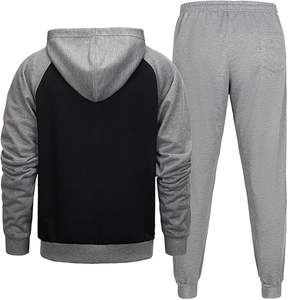 Men's <b>Hooded</b> Athletic Tracksuit Sweatsuit Long Sleeve Full-<b>Zip</b> Jogging Sweatpants 2 Piece sportswear - Product Image 5