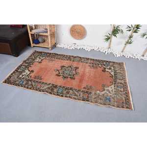 Alfombra Turca Vintage de 3,7x6,5 pies, Alfombra Oriental Marrón - Product Image 3