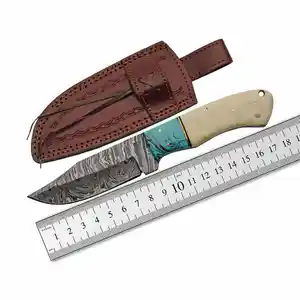 El yapımı bıçak bıçak 4 "deri kılıf kılıf ve kemik ve reçine kolu ile en iyi desen şam bıçaklar ile bıçak CW-0807