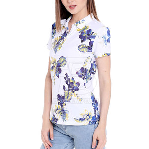 เสื้อโปโลพิมพ์ลายผู้หญิงใส่สบายทุกวัน เสื้อโปโลพิมพ์ลายผู้หญิงผ้าฝ้ายระบายอากาศ เสื้อโปโลพิมพ์ลายผู้หญิงแฟชั่น - Product Image 2