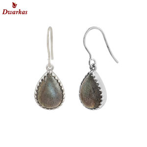 925 argent Sterling arc-en-ciel pierre de lune pierres précieuses goutte boucles d'oreilles nouveau à la mode Fine femmes cadeau de fête de mariage élégant - Product Image 3