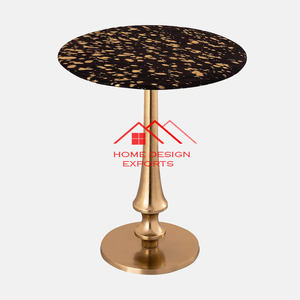 Glossy Black Glass Top Gold Metal Frame Nesting Table At Wholesale Price - Product Image 2