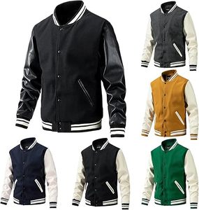 Custom Made Men's Lettermen Varsity Jacket Latest Design Stand Durable <b>Fleece</b> Material for Winter Customized Baseball Jackets - Product Image 5