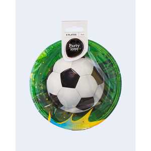 Platos de Fútbol para Fiestas, 17 cm, Paquete de 8, Vajilla para Fiestas - Product Image 1