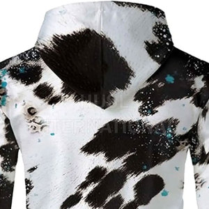 Haute qualité marron blanc pleine fermeture éclair à capuche bouffée impression Streetwear personnalisé pas de chaîne goutte épaule pull plaine hommes à capuche - Product Image 4