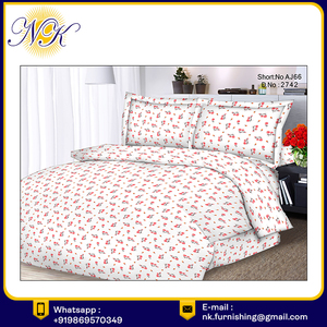 Neelkamal, juego de cama de tela de algodón tejido 100% moderno del proveedor al por mayor, diseño Floral, tamaño King, sábanas de almohada impresas altas - Product Image 6