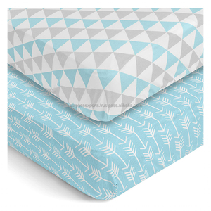 Sábanas de cuna de bebé de algodón de muselina orgánica 100% del fabricante indio ropa de cama de tela de punto patrones de dibujos animados de animales precio de exportación - Product Image 6