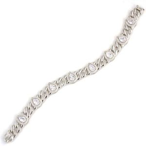 925 Sterling <b>Silver</b> Drop Zircon Stone <b>Bracelet</b> Elegant Crystal <b>Bracelets</b> & <b>Bangles</b> - Product Image 1