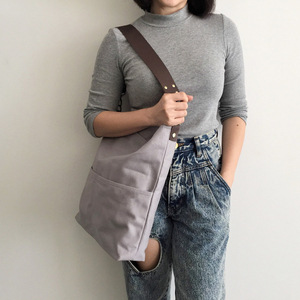 Classic Leather Canvas <b>Tote</b> <b>Bag</b> Waxed Canvas Stylish Handmade Durable <b>Large</b> Capacity <b>Bag</b> for Daily Use LCT-0012 - Product Image 2