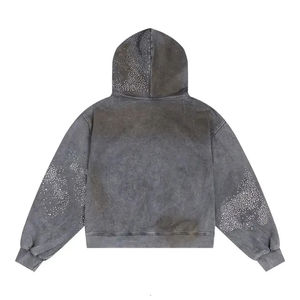 Sudadera con Capucha Personalizada con Lavado Ácido OEM para Hombre, Sudadera con Capucha Hip Hop Resistente al Viento con Transferencia de Calor, Sudadera Urbana - Product Image 2
