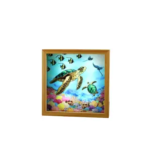New Pop Home Decoration Tabletop Display Three-Color Luminous Lighting Painting LED Glowing Photo Frame