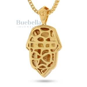 Luxury Iced Out Egyptian Bandana Pharaoh <b>Pendant</b> <b>Necklace</b> Cuban Link Hip Hop Chain for <b>Men</b> Rapper Style Diamond - Product Image 2