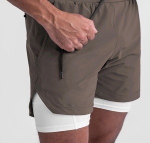 Shorts Deportivos para Hombre, de Poliéster, de Cintura Alta, Transpirables, de Secado Rápido, con Logotipo Personalizado, para Gimnasio y Actividades Deportivas - Product Image 4