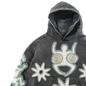 Pulls à capuche pour hommes, best-sellers, broderie délavée à l'acide, tenue tendance, vêtements d'hiver épais, design professionnel - Product Image 5