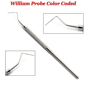 Sonda Aperiodontal Dental Sonda de Profundidad de Bolsillo de Odontología de Acero Inoxidable, 2 Unidades - Product Image 1