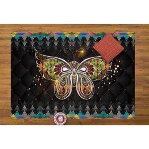 Butterfly <b>Chenille</b> <b>Rug</b>: Custom Black Accent <b>Rug</b>, Printed <b>Rug</b>,Nonwoven Soft <b>Rug</b> - Product Image 4