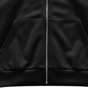 Veste à capuche unisexe noire à fermeture éclair avec bandes latérales blanches, doublure polaire unie, coupe-vent, respirante, style Y2K, streetwear décontracté, hiver - Product Image 6