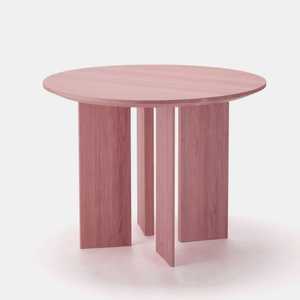 โต๊ะรับประทานอาหารไม้ทรงกลมทันสมัยพร้อมขาไม้กระดานแนวตั้งที่ไม่เหมือนใครสำหรับบาร์ในบ้านโรงแรมคาเฟ่วิลล่า - Product Image 2