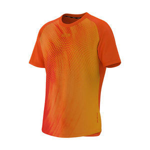 Camiseta de entrenamiento de punto con estampado para hombre - 100% poliéster y algodón jersey naranja - Product Image 1
