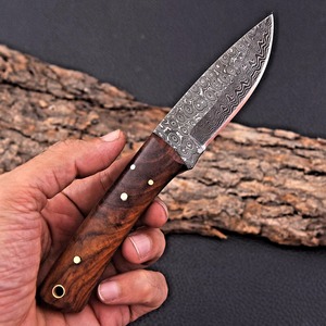 Cuchillo desollador de caza forjado a mano de Damasco, cuchillo de caza de hoja fija, Funda de cuero, cuchillo de vaquero de nuevo diseño compatible con OEM - Product Image 4