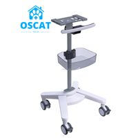 Chariot de surveillance vétérinaire OSCAT avec plateau, support mobile pour moniteur d'animaux, chariot pour surveillance en clinique vétérinaire