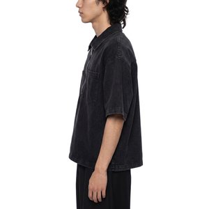 Camisa vaquera vintage para hombre con cremallera de un cuarto y corte holgado - Product Image 4