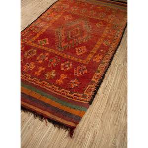 Alfombra de Lana Anudada a Mano Nuray, Diseño Geométrico Abstracto Rojo Naranja, Rectangular, para el Hogar, Entrada o Pasillo, 9x12 - Product Image 2