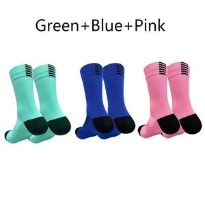 3 paires de chaussettes de cyclisme respirantes en maille, séchage rapide, mi-hautes, cylindriques, pour hommes et femmes, sport, course, vélo de route, chaussettes de vélo - Product Image 2