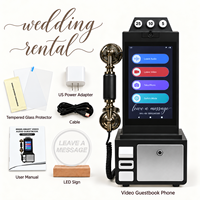 Protecteur d'écran en verre trempé gratuit, Téléphone de mariage avec livre d'or vidéo 64 Go 1080p pour location de mariage