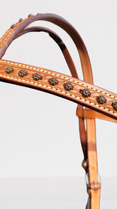 Headstall Western de qualité supérieure pour l'outillage à main d'équitation avec goujons cuir équestre tack à prix - Product Image 4