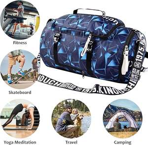 Sac de sport en velours côtelé écologique personnalisé avec porte-bouteille, nouveau design, motif uni noir magnétique - Product Image 6